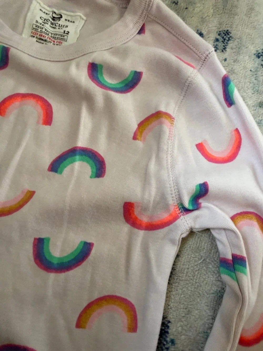 Crewcuts Lavender Rainbow Print Long Sleeve Pajama Set - Picture 4 of 5